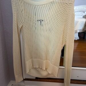 Cream/ Ivory Open-Knit Sweater (Size Small) - Like New